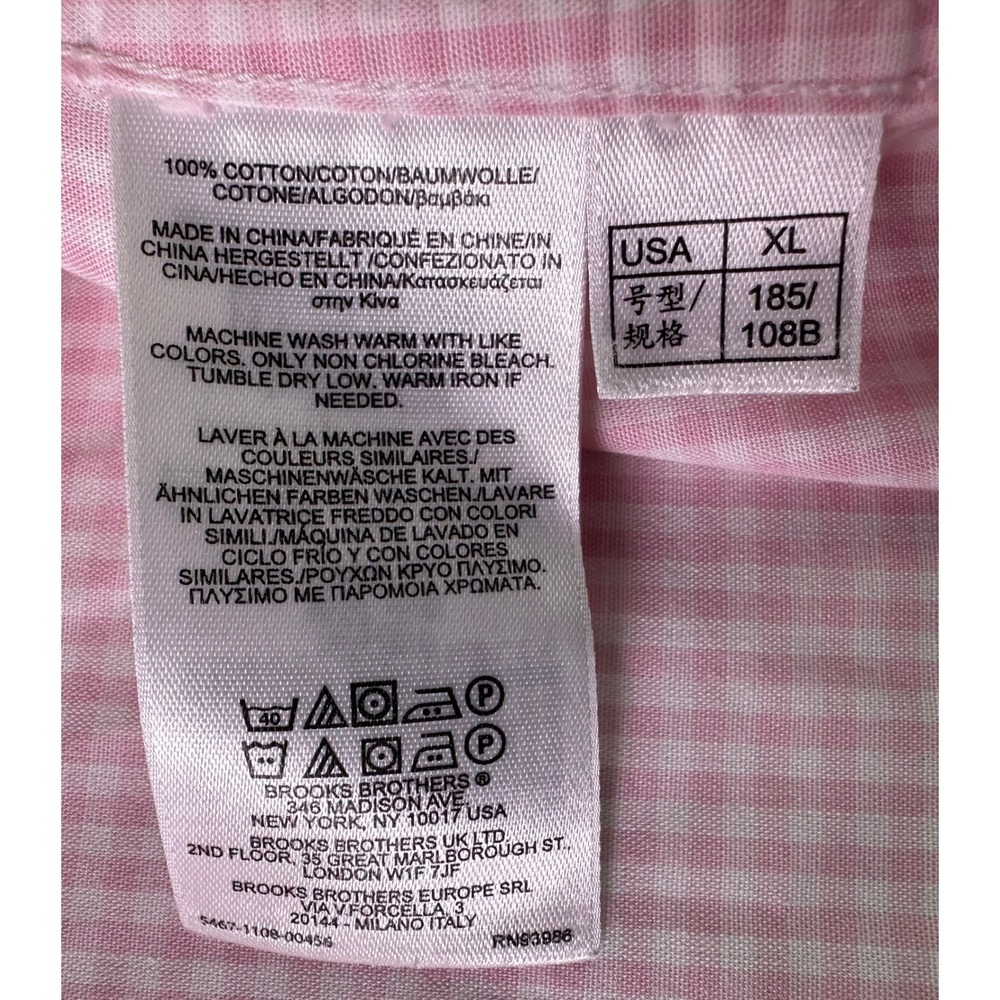 Brooks Brothers Regent Pink Gingham Check Button Down Shirt Mens XL 1818 Cotton - Picture 4 of 11